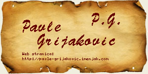Pavle Grijaković vizit kartica